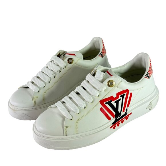 LOUIS VUITTON White Leather LV Crafty Time Out Women's Sneakers 36 - 6US - Picture 3 of 12